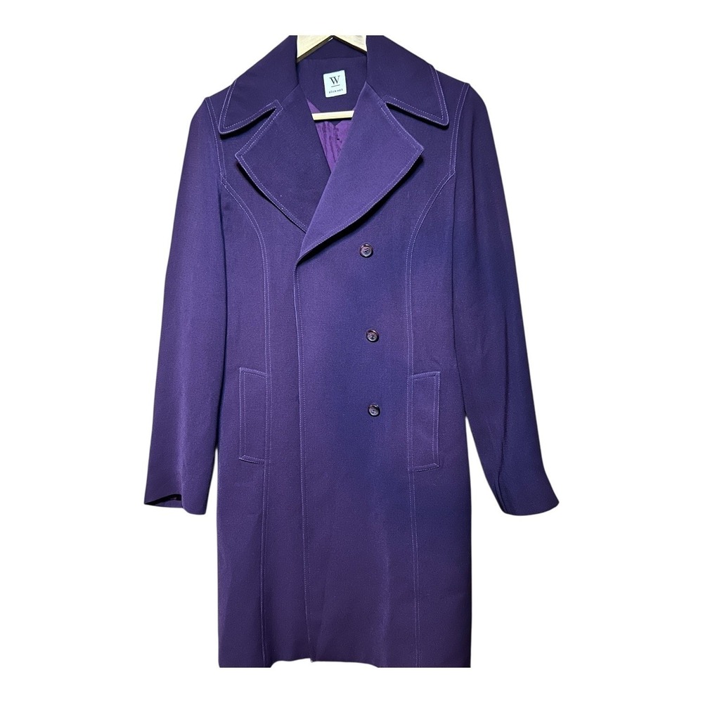 Silvia Wolk‎ Purple Double Breasted Wool Blend Coat Women Size 42